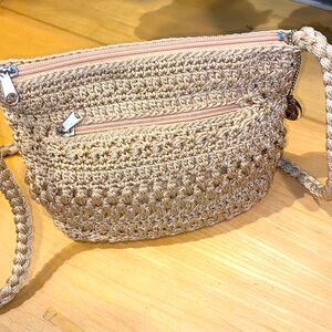 Crochet Lina bag in tan shoulder bag/cross body preowned never used